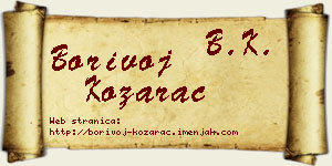 Borivoj Kozarac vizit kartica